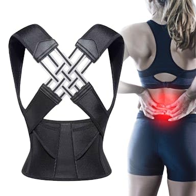 Colete Corretor Postural Feminino Coluna Lombar Cervical, Alívio Dores, Ajustável, Ombros, Costas, Coluna, Alinha Postura