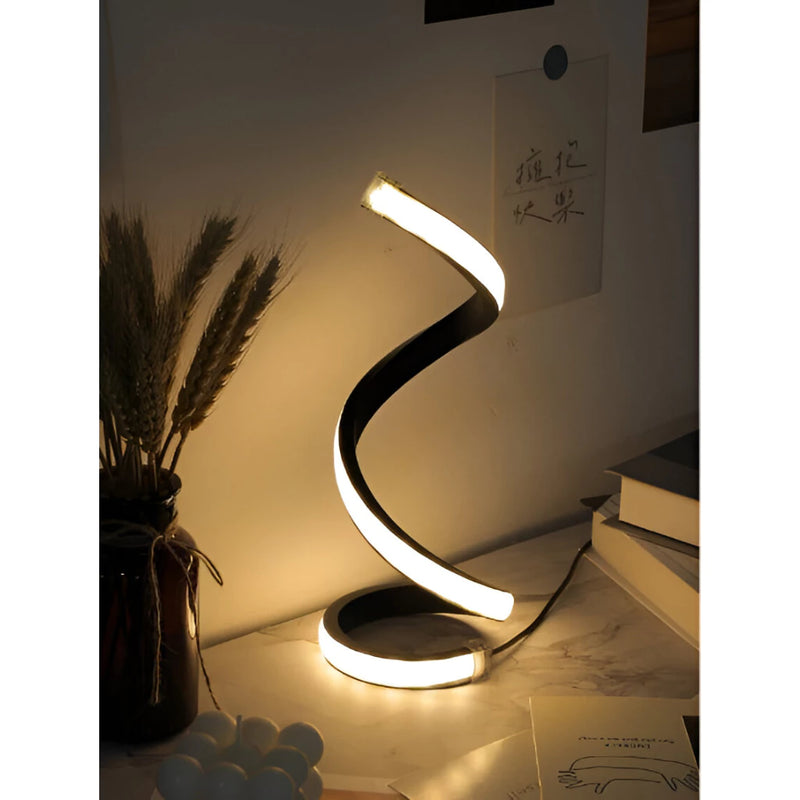 Luminária Abajur De Mesa 12w Espiral Minimalista Liga na Tomada